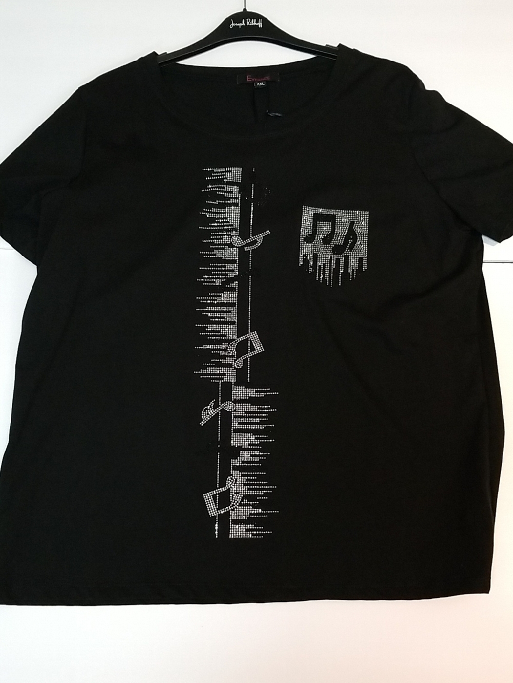 Black Short-Sleeve Tee with Silver Stud Graphic -